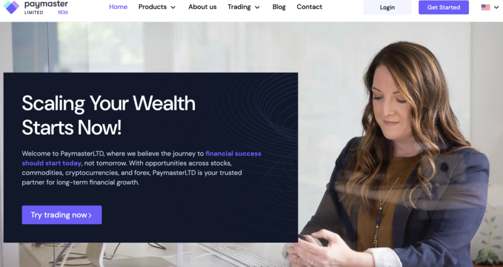 PaymasterLTD home page screenshot