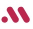 Abstract pink logo mark: two rounded, magenta bars angled to the right.